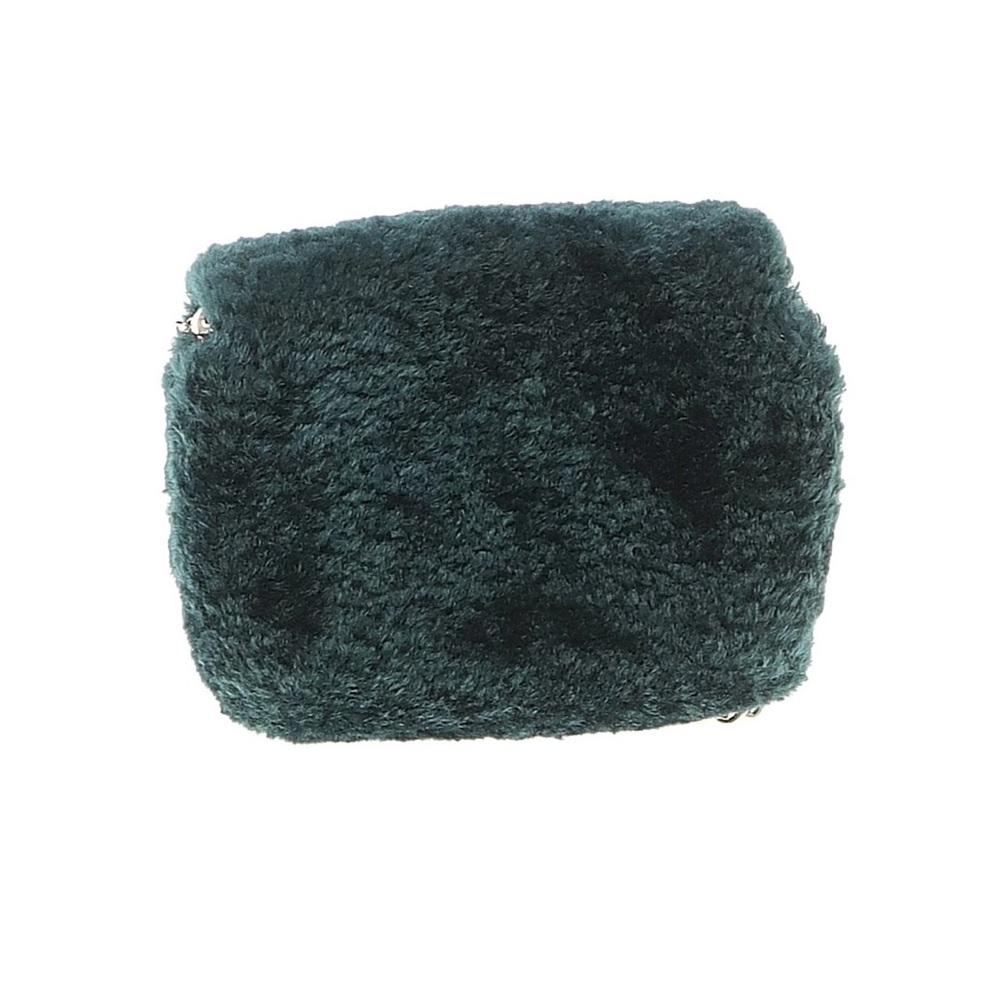 Kate Spade Audrey shearling faux fur mini crossbody bag purse green - Picture 3 of 7